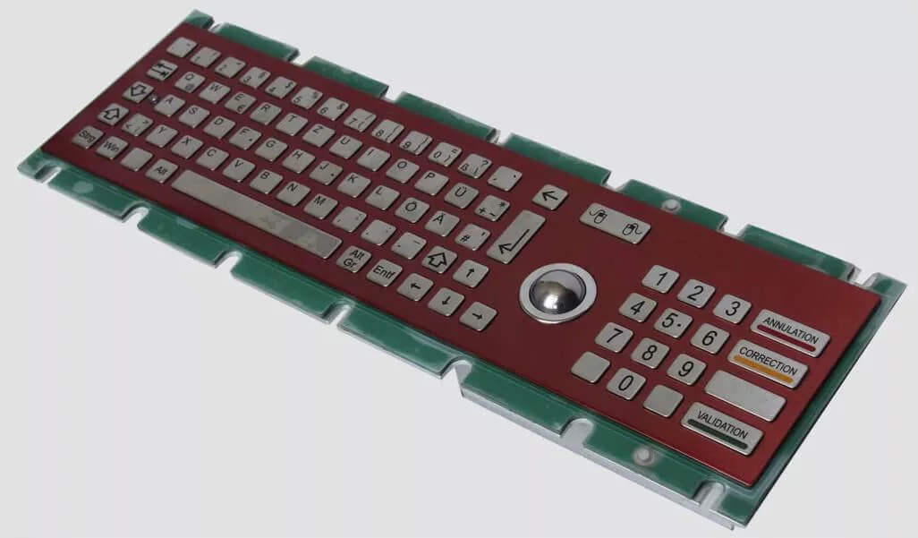 Клавиатура SZZT ZT599K антивандальная металлическая с трекболом и пин-падом